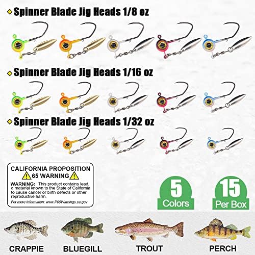 Crappie-Baits- Plastics-Jig-Heads-Kit-Shad-Minnow-Fishing-Lures-for Crappie-Panfish-Bluegill-40 &135 Piece Kit - Image 4