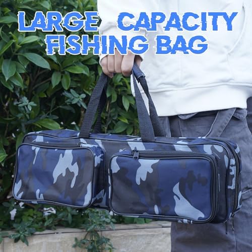 Fishing Tackle Carrier Bag with 2 Front Storage Pockets for Telescopic Rod - Image 7