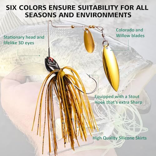 FONMANG Fishing Lure Spinner baits for Freshwater and Saltwater,2026 New Bass Trout Fishing Lures Also for Crappie Salmon Walleye Pike - Image 2