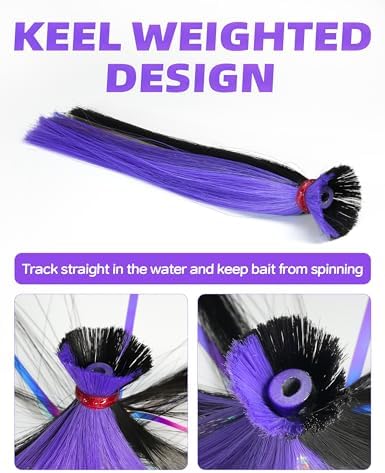 BLUEWING Sea Trolling Lures with Lead Head Saltwater Fishing Witches Big Game Ballyhoo Skirt for Tuna, Wahoo, Sailfish, Mahi Mahi 1oz, 2oz, 4oz, 6oz, 8oz - Image 3
