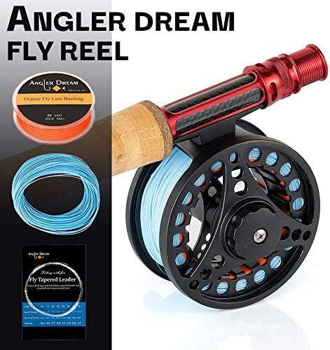 (1/2WT 3/4WT 5/6WT 7/8WT) Fly Reel with Line Combo Aluminum Alloy Large Arbor Fly Fishing Reels Weight Forward Fly Line with Braided Backing Taper Leader Pre-Tied - Image 4