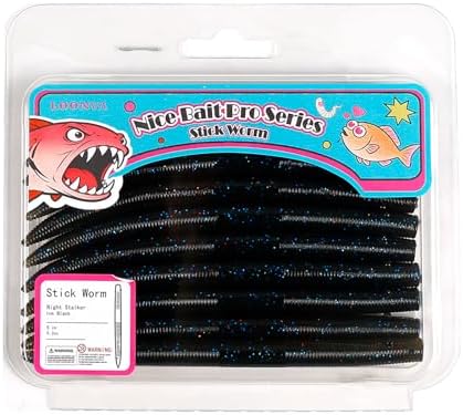 5" Stick Worms for Bass Fishing, Soft Plastic Wacky Worms, Durable Baits for Texas Carolina Rig, Freshwater Saltwater Lures by Unknown