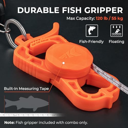 KastKing Weighmaster Digital Fish Scale with Lip Gripper, Orange - Image 5