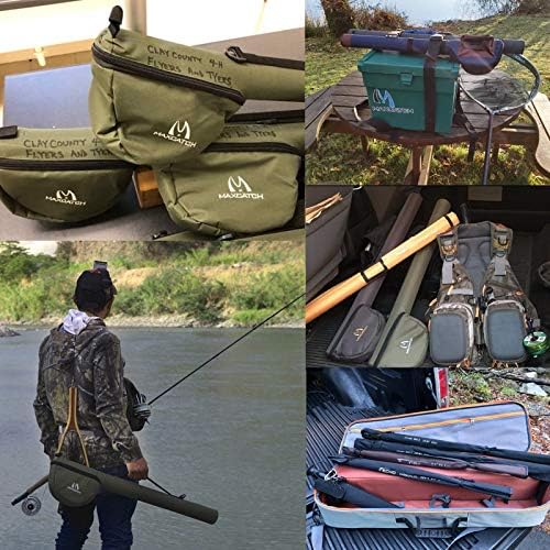 M MAXIMUMCATCH Maxcatch Fly Fishing Rod Case with Reel Pouch, Complete Protection Bag, For 9FT 2/4 Pieces Rod, Single (Green, 9' 4sec) - Image 7