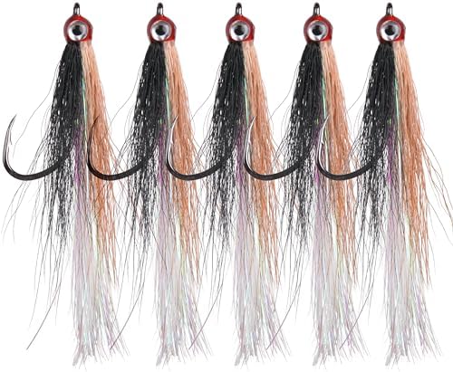 Clouser Minnow Fly Fishing Flies Streamer Fly Fishing Lures Bucktail Teasers Fly Steamer Hook Lures for Bass Trout Salmon Striper Flounder Steelhead Saltwater Freshwater by JOGFFDE