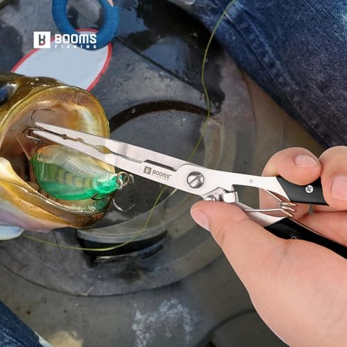 Booms Fishing Hook Remover Pliers, Long Nose, Braid Cutter, Lanyard, Black - Image 2