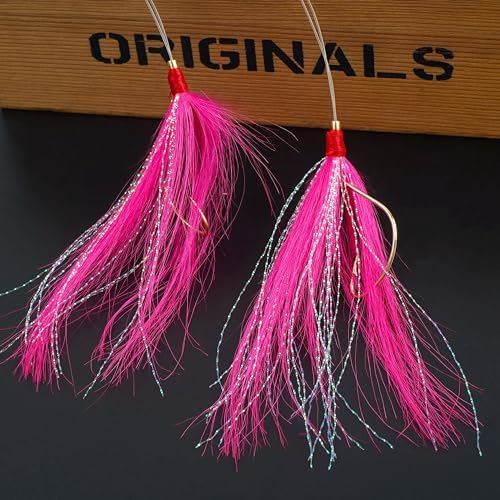Fishing Bait Rigs Saltwater, 3/6packs Flounder Rigs with Bucktail Teaser Mylar Teaser Mono Leader Swivels Fishing Rig for Flounder Sea Bass Halibut Black Fish - Image 5
