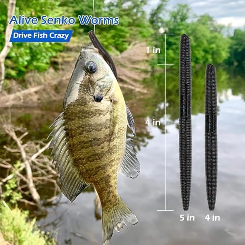 4"/5" Senko Worms Kit, Salt Impregnated Soft Plastic Lures - Image 2