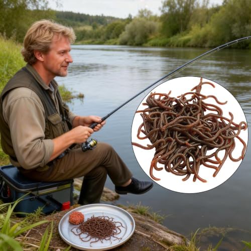 100Pcs Fake Worms Fishing Worms Soft Plastic Fishing Lures Bait Lifelike Fake Bloodworm for Freshwater Bass - Image 4