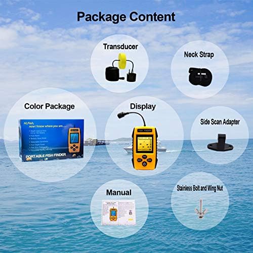 Handheld Fish Finder Portable Fishing Kayak Fishfinder Fish Depth Finder Fishing Gear with Sonar Transducer and LCD Display - Image 6
