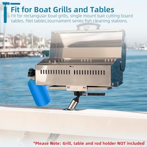 Grill Mount Rod Holder Mount for Boat Rectangular Grills/Bait Fillet Table - Image 3