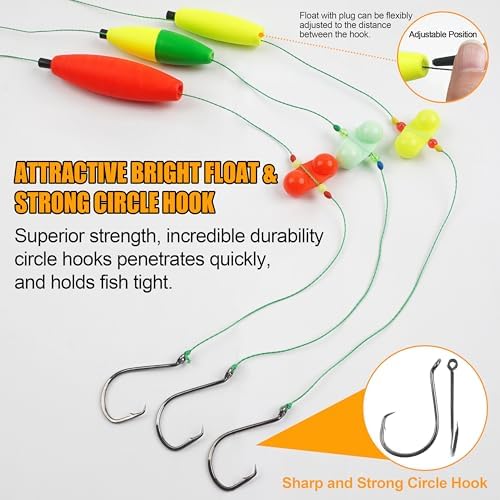 Catfish Rig Catfishing Tackle Making Kit,131/139pcs Santee Cooper Rigs with Circle Hooks Peg Floats Bobber Stoppers Swivels Rattle Bell Beads Catfishing Gear Equipment - Image 3
