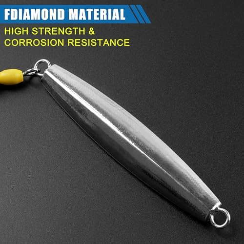 Diamond Jig Saltwater Fishing Lures Casting Jigging Spoon with Tube Tail Stainless Steel Hooks Trolling Lures Striped Bass Metal Jig for Deep Sea Surf Fishing Bottom Dragging Sinking - Image 4