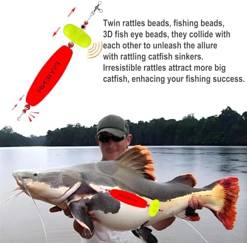 Catfish Rig Catfishing Tackle Floats with Rattler Santee Cooper Rig Equipment for Bank Fishing Peg Floats with Circle Hooks Bait Rigs - Image 4