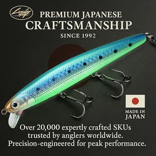 LUCKY CRAFT FlashMinnow 110, Super Glow Series, Saltwater Fishing Lures, Jerkbait Surf Fishing Accessories and Gear, 1-2 ft Slow Suspending Topwater Lure, Halibut and Bass Fishing Lures - Image 2