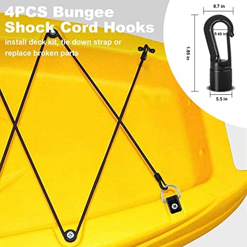Kayak Deck Rigging Kit, Orange, 1/4" 9.8' Bungee Cord, - Image 5