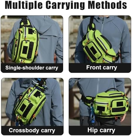Fishing Tackle Bag, Waterproof Tackle Sling Pack with Adjustable Strap Reflective Fishing Waist Pack for Outdoor Anglers - Image 6