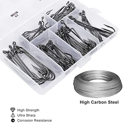 UCEC EWG Fishing Hooks, Offset Worm Hooks for Bass Fishing Hook Texas Rig - Image 4