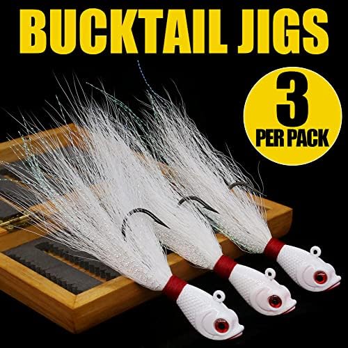 Bucktail-Jigs-Saltwater-Hair-Jigs-Head -Fishing-Lures-Assorted Kit - Image 7