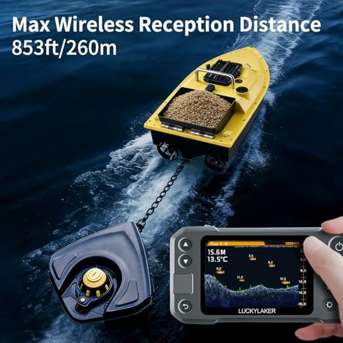 LUCKY Wireless Kayak Fish Depth Finder Handheld Portable Fish Finders Transducer Bass Fishing Sonar Sensor Mount with Floating Plate for Boats MT-202PLUS - Image 2