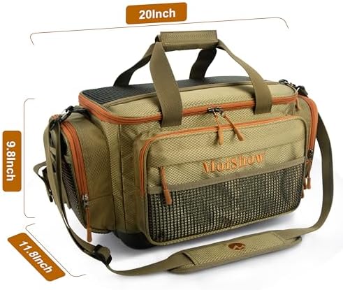 Fishing Tackle Box Bag - Fishing Bags for Saltwater or Freshwater (#Khaki) Fishing Tackle Bags - Padded Shoulder Strap - Tackle Bag for 3600 3700 Tackle Box - Image 6