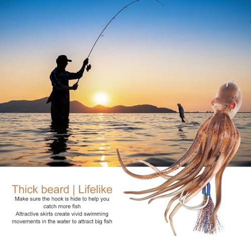 Simulation Octopus Fishing Lures - 180g TPE Soft Jig Bait with 10 Scented Ink Tablets for Saltwater/Freshwater Fishing (20cm/7.87in)‌ - Image 7