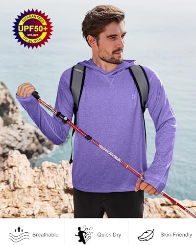Roadbox Men's UPF 50+ Fishing Shirts, Long Sleeve UV Sun Protection Hoodie - Image 5