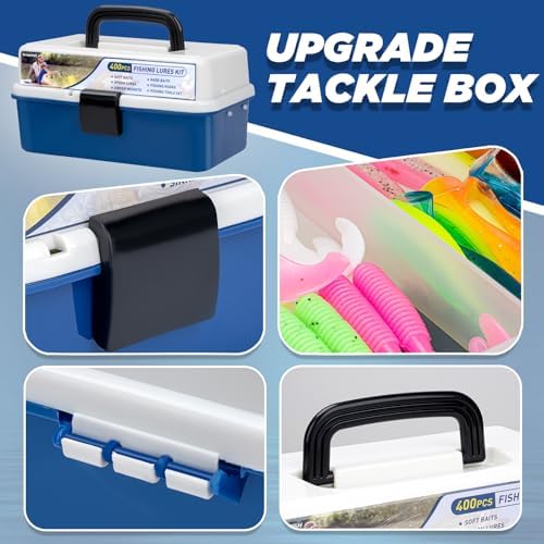 THKFISH Fishing Tackle Box with Tackle Included 400pcs w/Tools Scale - Image 5