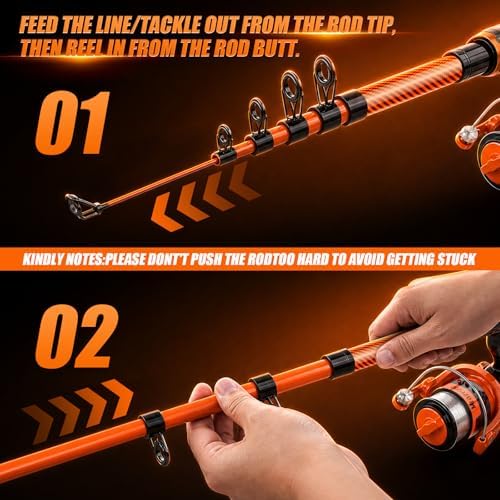 Fishing Rod and Reel Combos, 2PCS Telescopic Fishing Rod - Image 4