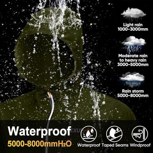 APEXUP Packable Rain Jacket Men Waterproof Lightweight Raincoat with Hood - Image 3