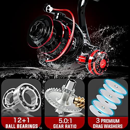 Sougayilang Fishing Pole, 30-Ton Carbon Fiber Fishing Rod and Reel Combo, 2 Pcs Blanks Spinning Reel Combos - Image 5