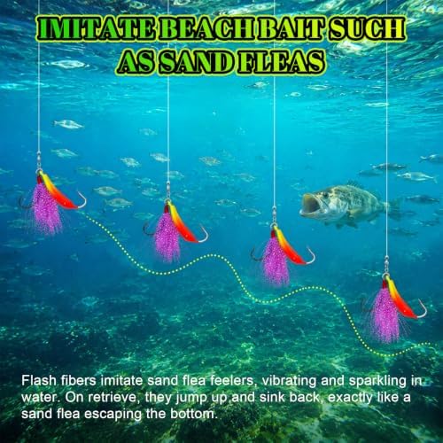 5 Pack Pompano Jigs with Teaser Hooks, Surf Fishing Jig Heads Saltwater Lure Banana Shape Stand Up O'Shaughnessy Beach Casting Pompano Whiting Flounder - Image 5