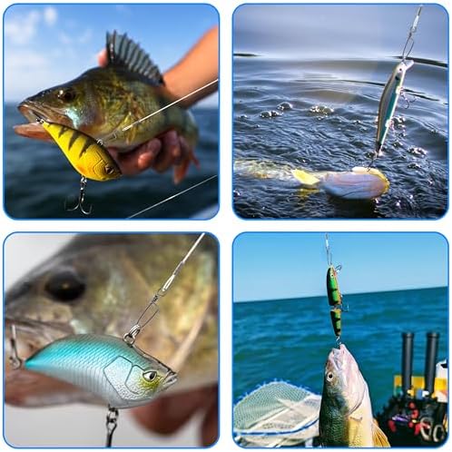 Nylon Fishing Leaders,12/24pcs Nylon Mono Wire Leader Line with Swivel Snaps Lures Rig or Hooks Connect Tackle High Strength Fishing Leader Line for Saltwater Freshwater 20lb/30lb/40lb/50lb - Image 7