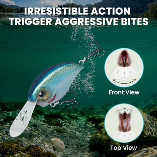 TRUSCEND Easy Catch Crankbait with BKK Hooks, Shallow or Deep Diving Crank Bait Fishing Lures for Bass Pike Walleye, Unipue Wobble Design for More Bites, Vibe Lipless Crankbaits Freshwater Saltwater - Image 4