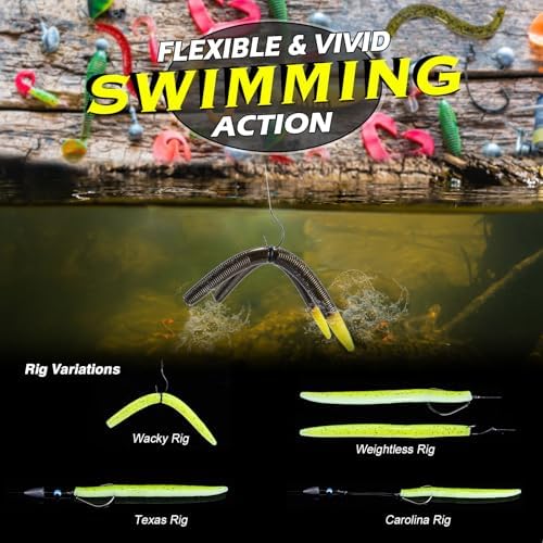 Goture Wacky Worm Fishing Lures Kit, Bass Fishing Wacky Rig Tool Kit - Image 3