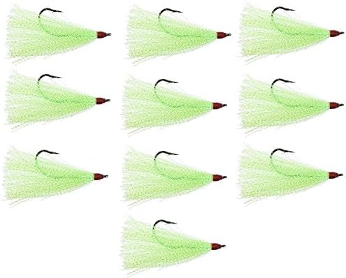 Bucktail Teaser with 5/0 Hook - 10 Pack - 5 Colors to Choose from by LAST+CAST+TACKLE