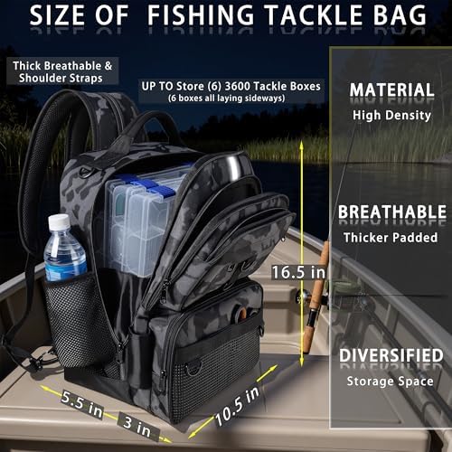 Fishing Backpack with Tackle Boxes and Rod, Fish Lure Kit and Tool - Image 5