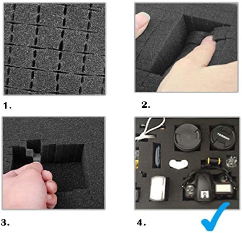 Small Hard Carrying Case with Pluck Foam Interior for iPhone, GoPro, Camera, and More- Outer Size 9.3 x 7.5 x 2 Inches, Black - Image 3