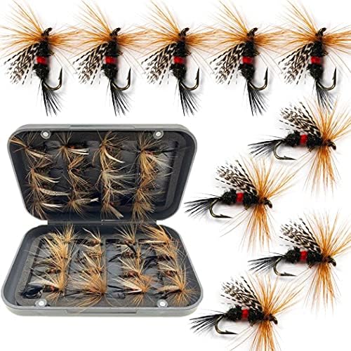 Fly Fishing Flies Kit 40/137pcs Dry/Wet Flies Assortment Nyphms Popper Streamer for Trout Bass Steelhead Fish+ Fly Box by Qievcrme