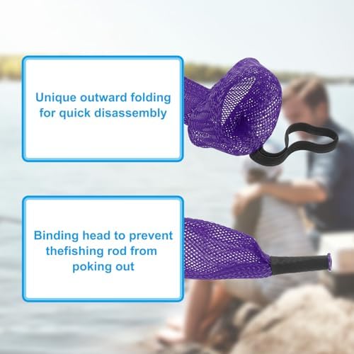 PATIKIL Rod Sock, Fishing Rod Sleeve Cover Braided Mesh Pole Protector Gloves Fishing Tools Pointed End for Spinning Fishing Rod Fly Rod Ice Rod Casting Rod - Image 6