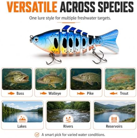 VOOGLASS 4PCS Fishing Lures Kit Hard Baits for Bass Pike Walleye - Image 3