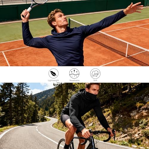 HovSiyla Mens Fishing Hoodie UV Sun Protection Shirts UPF Rash Guard Long Sleeve Shirts Hiking Performance Mesh Face Mask Top - Image 6