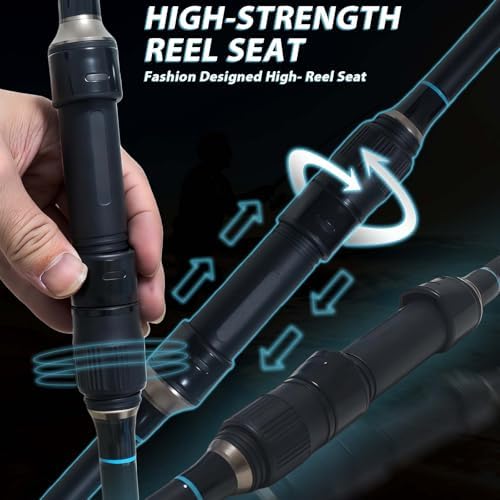 Surf Spinning Fishing Rod 9'-12', 3-Piece Carbon Fiber Saltwater Rod with 2 Identical Tips Lightweight High-Sensitivity Long-Cast Shore & Beach Casting Rod for Pier Surf Fishing - Image 6