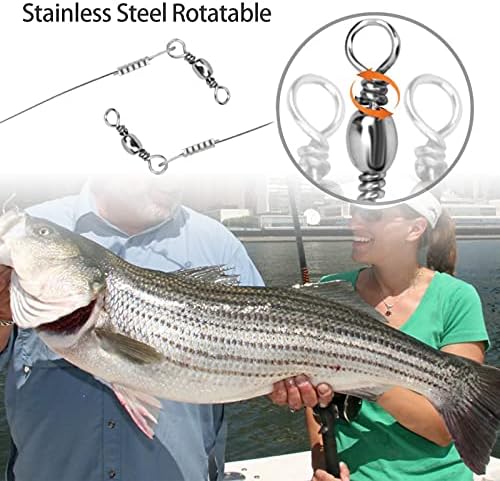Saltwater Steel Circle Hook Rigs,Octopus Offset Fishing Hooks Leader Wire for Catfish Bass - Image 5