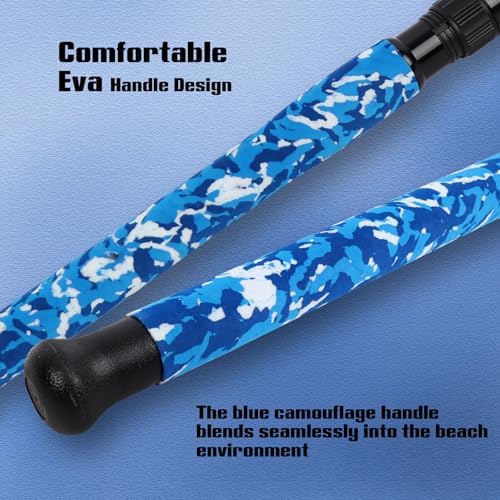 Fiblink Surf Rod,Portable Travel Fishing Rod,Spinning Rod with Blue Camouflage Handle,2Piece/3Piece/4Piece Carbon Fiber Fishing Rod (9ft/10ft/12ft/14ft) - Image 5