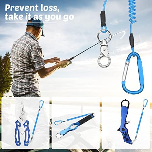 Woanger Coiled Lanyard for Tools Steel Wire Retractable,Blue - Image 4