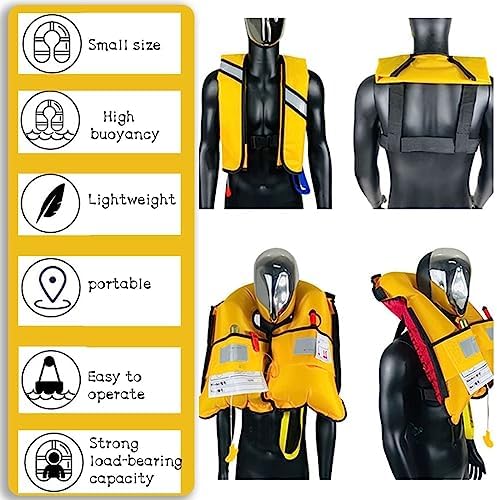 4PCS Snorkel Vest, Portable Inflatable Swim Vest Jackets for Snorkeling Swimming Diving Safety,Manual Inflatable Men's Women's Adjustable Vest for Swimming Fishing Outdoor Water Sports (330LB) - Image 5