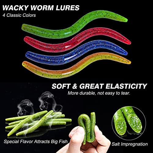Goture Wacky Worm Fishing Lures Kit, Bass Fishing Wacky Rig Tool Kit - Image 3