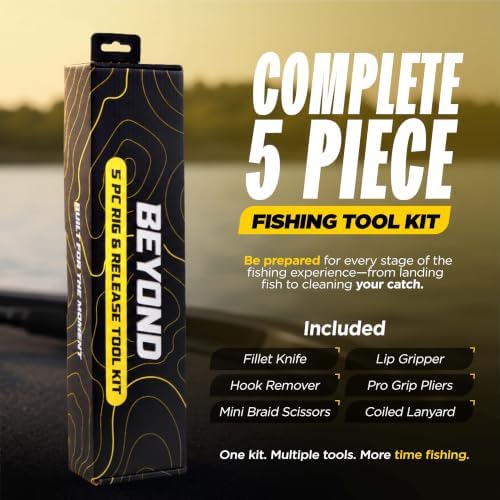 Beyond Fishing 5-Piece Fishing Tool Kit - Pliers, Fillet Knife, Hook Remover, Lip Gripper, and Braid Scissors - Saltwater Fishing Gear and Fishing Essentials for Men - Image 7