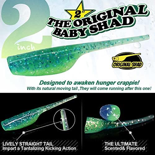 Crappie-Baits- Plastics-Jig-Heads-Kit-Shad-Minnow-Fishing-Lures-for Crappie-Panfish-Bluegill-40 &135 Piece Kit - Image 2